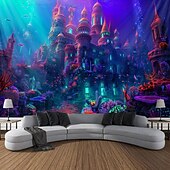billige Blacklight -billedvev-blacklight billedvev uv reaktiv glød i mørket glød party neon manet fantasi undersjøisk natur psykedelisk trippy tåkete hengende billedvev veggkunst veggmaleri for stue soverom