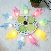 economico Striscie luci a batteria-stringa di luce a led con bastoncino di ghiaccio, stringa di luce con bastoncino di ghiaccio estivo 1.5m 10led luci colorate per gelato alimentate a batteria festa estiva decorazione domestica luce da