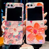 cheap Samsung Cases-Phone Case For Samsung Galaxy Z Flip 6 Z Flip 5 Back Cover Ultra Thin Shockproof Flower Floral TPU