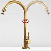 billige Baderomskraner-Vaskekran for baderom - Klassisk Antikk Messing Montere Utsiden Enkelt Håndtak Et HullBath Taps