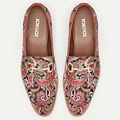 economico Mocassini in pelle premium-Mocassini da uomo in pelle di vacchetta premium con motivo paisley: eleganti scarpe eleganti slip-on per occasioni formali e casual