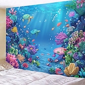 cheap Animal Tapestries-Wall Tapestry Art Decor Blanket Curtain Picnic Tablecloth Hanging Home Bedroom Living Room Dorm Decoration Animal Fish Underwater World