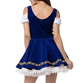 olcso Dirndl-Női Karneváli Oktoberfest Dirndl Sör Jelmez Ing és Köténnyel Bajor Wiesn Hagyományos Stílusban