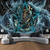levne Nástěnné tapiserie-pentagram wicca wiccan pohanský psychedelický závěsný gobelín nástěnné umění velký gobelín nástěnná malba výzdoba fotografie pozadí přikrývka opona domácí ložnice dekorace obývacího pokoje