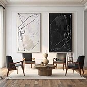 levne Zátiší-černobílá olejomalba wabi sabi abstraktní malba ruční malba na zeď umělecká díla obrázek moderní abstraktní olejomalba geometrické postavy malba nástěnné umění pro domácnost