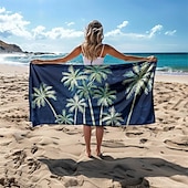 abordables ensembles de serviettes de plage-serviette de plage série palmiers couvertures confortables 100 % microfibre serviette de plage surdimensionnée, 35 &quot;x 70&quot;, grande serviette de bain pour adolescents adultes, séchage rapide,