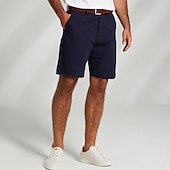 billiga Herrarnas Elite Shorts-Herr Kostymbyxor Dragkedja Ficka Ensfärgat Andningsfunktion Knelängd Formell Bröllop Fest Elegant och modernt Formell Vit Marinblå Microelastisk