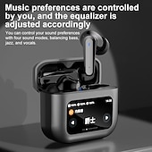 abordables Auriculares TWS-Auricular TWS pantalla táctil a todo color auriculares Bluetooth con reducción de ruido ANC pantalla LCD inteligente Auriculares para deportes
