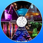 Недорогие Подводное освещение-2 шт. RGB светодиодный подводный светильник, водонепроницаемые погружные светодиодные фонари для бассейна, пруда освещают ваш бассейн, сад и многое другое - прочный водонепроницаемый дизайн для круглогодичного декора - идеально подходит для ванны, пруда,