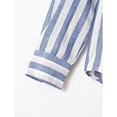 economico Casual da lavoro-Per uomo Camicia Camicia di lino Camicia Estiva Camicia casual Camicia da Spiaggia Camicia di cotone A righe Vacanza Camicia hawaiana Nero Rosa Rosso Azzurro cielo Manica Lunga Collo ripiegato
