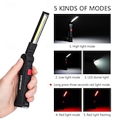 abordables Lampes de poche-Lampe de travail rechargeable à LED 1 pièce avec 5 modes d&#039;éclairage sélectionnables dotée d&#039;une base magnétique et d&#039;une conception pliable polyvalente. Idéal pour les réparations automobiles, le
