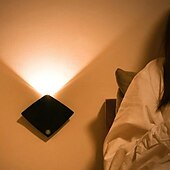 cheap Sensor Night Lights-Wireless Wall Lamp Human Body Sensing USB Rechargeable Devil Fish Bat Shaped Step Lights for Home Decor Night Lights