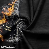  Férfi Gótikus horror Szikla Gitár Póló póló Rövid ujjú póló 3D nyomtatás Fűzős nyak Ing Alkalmi Napi Fekete Tavaszi nyár Ruházat S M L XL XXL 3XL
