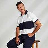 halpa Miesten Elite Polo-Miesten Polo Neulo poolo liiketoiminta Kausaliteetti Kauluskäänne Lyhythihainen Moderni Juhla Yhtenäinen väri Napit Kesä Valkoinen Polo