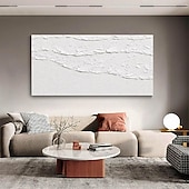 preiswerte Abstrakte Gemälde-weiße Wellen abstrakte Malerei handgemachte weiße Wand Kunst horizontale Malerei Kunst weiß strukturierte Welle Malerei Wand Kunst weiß Leinwand Ölgemälde Wand Kunst weiß abstrakte Ozean Wand Kunst