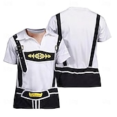 olcso pólók-Októberi fesztivál bajor Póló lederhosen 3D Grafikus Kompatibilitás Férfi Felnőttek Farsang Októberi fesztivál 3D nyomtatás Parti Alkalmi / Napi