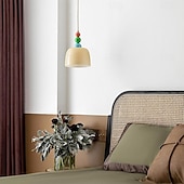 abordables Suspension-suspension led lumière 3 couleurs 19,5 cm 1 lumière créative en forme de chapeau lampe suspendue en verre abat-jour encastré plafonniers lustre de style minimaliste nordique étude de chevet chambre