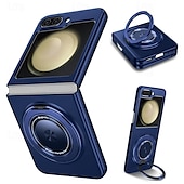 Недорогие Чехлы для Samsung-Чехол для Z Flip 6 Z Flip 5 Z Flip 4 Z Flip 3 с магнитной адсорбцией окном для просмотра с подставкой съёмный противоударный ретро броня TPU PC