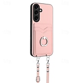levne Pouzdra pro Samsung-telefon Carcasă Pro Samsung Galaxy S24 Ultra Plus S23 Ultra Plus S22 Plus Ultra A55 A35 A25 A15 5G A54 A34 A14 A53 A33 A23 A13 S25 Ultra Zadní kryt Držák na prsteny s Lanyardem Slot pro kartu Retro