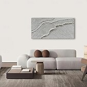 abordables Peintures Abstraites-peinture à l&#039;huile faite à la main toile mur art décoration moderne simple texture abstraite blanc pour la décoration intérieure roulé sans cadre peinture non étirée