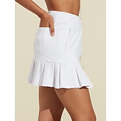 cheap Women&#039;s Golf Dress-Tennis Pleated Skort Golf Skirts 16inch White Skirt Ladies Golf Attire Clothes Outfits Wear Apparel
