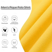 preiswerte Klassisches Poloshirt für Herren-Herren Baumwoll-Poloshirt Golfshirt Lässig Sport Gerippter Polokragen Kurzarm Mode Basic Farbblock Patchwork Bestickt Sommer Normale Passform Schwarz Weiß Gelb Grau Baumwoll-Poloshirt