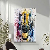 billiga Oljemålningar-vinflaskor oljemålning handmålad väggkonst vin duk vinmålning vin oljemålning för väggdekoration handgjord väggkonst vinmålning