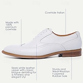 levne Klasické Společenské Boty-pánské prémiové boty z hovězí kůže bílé brogue oxford boty - elegantní šněrovací společenské boty pro formální příležitosti