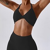 voordelige Sport bh&#039;s-Dames Lichte ondersteuning Sport bh&#039;s Running BH Open achterkant Gekruiste rug Goede top Gewatteerd Fitness Recreatiesport Hardlopen Ademend Lichtgewicht Zacht Zwart Roze Marine Blauw Effen