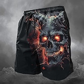 baratos Retro Vintage &amp; Ética-Homens Caveiras Dragão Calça de moletom esqueleto Shorts de Natação Bermuda de Surf Cintura Média Vintage Designer Punk e gótico Casual Feriado Bandagem Designer Roupa