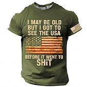 tanie Patriotyczna koszulka dla weteranów-Święto Weteranów Męski Patriotyczny Weteran Amerykańska Flaga T-shirt Krótki Rękaw T-shirt 3D Druk Koszulka z Okrągłym Dekoltem Styl Uliczny Impreza Urodzinowa Ulica Czarny Niebieski Zielony Lato