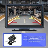 abordables Lecteurs multimédias pour voitures-Lecteur de voiture écran 7 pouces sans fil autoradio miroir lien lecteur mp5 avec navigation gps carplay autosupport 12 led caméra de recul installation facile
