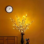 preiswerte Dekorative Lichter-1 Stück transparentes Blätterzweiglicht mit 20 LEDs, LED-Lichtstreifen, Weidenzweiglampe, Blumenlichter erhellen Ihren Raum mit eleganter Atmosphäre, perfekt für Haus, Garten, Hochzeit, Weihnachtsdekoration
