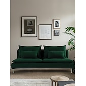 abordables Housse de canapé-Housse de section 3 places 100% coton couleur uniforme housses matelassées 8 pièces ensemble de housse de futon