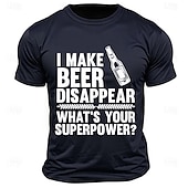 abordables T-shirt graphique pour hommes-Homme Mot Lettre Drôle Bière T-shirt Coton Manche Courte Graphique Chemise Noir Blanche Vert Véronèse T-shirt confortable Rue Sport en Plein Air Vêtements de créateurs de mode