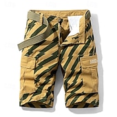 billige Klassisk-Herre Taktiske shorts Cargoshorts Shorts Knapper Multi lomme Stripe Anvendelig Knelengde utendørs Daglig Camping &amp; Vandring Mote Klassisk Svart Militærgrønn