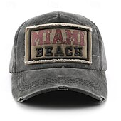 billige Baseballcaps for menn-Herre Baseballcaps Solhatt Trucker Hat Svart Gul Bomull Broderi Mote Fritid Gate Daglig Bokstaver Justerbare Solkrem Pustende