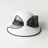 economico Cappelli per feste-cappelli cappello a bombetta / cloche in lino cappello a secchiello cappello da sole matrimonio tea party matrimonio elegante con copricapo bowknot copricapo