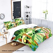 billiga Påslakanset-tropical rainforest series 3-delat påslakanset för sommaren mjuk hudvänlig långvarig för hotellrum gästrum sängkläder bekvämt set