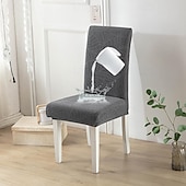 cheap Chair Cover-Water Resistant Elastic Dining Chair Cover for Dining Room Kitchen Wedding Hotel Banquet Restaurant Anti-dirty Seat Chair Covers