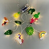お買い得  電池式-LED ストリングライト 1.65m 10LED 2024 新夏テーマ パーティーデコレーション LED ハワイアンストリングライト フラミンゴ パイナップル タートルバック リーフライト ストリング ホーム ホリデー パーティー 屋内 ガーデンデコレーション