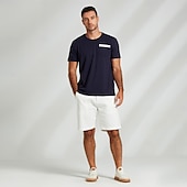 ieftine Tricouri și maieuri pentru bărbați de elită-Bărbați Grafic Tricou Tee Top Manșon scurt Tricou Stil Nautic Cămașă Modă Exterior Casual Stradă Casual Zilnic Alb Bleumarin Primavara vara Îmbrăcăminte S M L XL XXL
