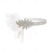 olcso Kiegészítők és még sok más-1920-as évek A nagy Gatsby Flapper fejpánt A nagy Gatsby Esküvői Vendég Gallér nélküli Jelmez Női Mindszentek napja Farsang Álarcos mulatság Parti Álarcos mulatság Esküvői fogadás Felnőttek Hajszalag