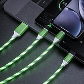 cheap Cell Phone Cables-USB 3.0 Cable USB A to Type C / Micro / IP 2.1 A Charging Cable 3 in 1 For Xiaomi Huawei Nokia Phone Accessory