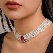 levne Náhrdelníky-Obojkové náhrdelníky Perly Dámské Elegantní umělecké Boncuklar Svatba Kruh Náhrdelníky Pro Svatební Párty Narozeniny