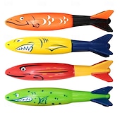 abordables Jouets d&#039;Eau-Jouets de piscine de plongée, natation sous-marine, lancer de requin torpille de plongée, paquet de 4