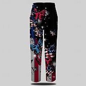 ieftine Subţire-Bărbați Casual Steagul american Costume Tipărire 3D Buzunar Imprimare 3D Talie medie Petrecere / Seară Zilnice Vacanță Vară Primăvară Toamnă Albastru Slim Fit Inelastic