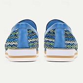 billiga Premium sneakers i läder-Herr Tofflor och Slip-Ons Virkad Penny Loafers Klassiska loafers Läder Italienskt fullkornigt kohud Vävd nylon Bekväm Halksäker Loafers Blå