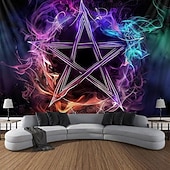 levne Nástěnné tapiserie-pentagram wicca wiccan pohanský psychedelický závěsný gobelín nástěnné umění velký gobelín nástěnná malba výzdoba fotografie pozadí přikrývka opona domácí ložnice dekorace obývacího pokoje
