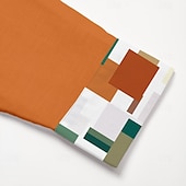 preiswerte Herren Elite Hemden-Herren Patchwork Hemd Leinenhemd Sommerhemd Langarm Basic Lässig Strand Straße Ferien Alltagskleidung Sommer Umschlagkragen Orange
